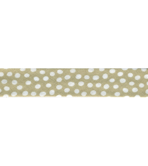 25m floppy disk folded bias tape with Beige polka dots