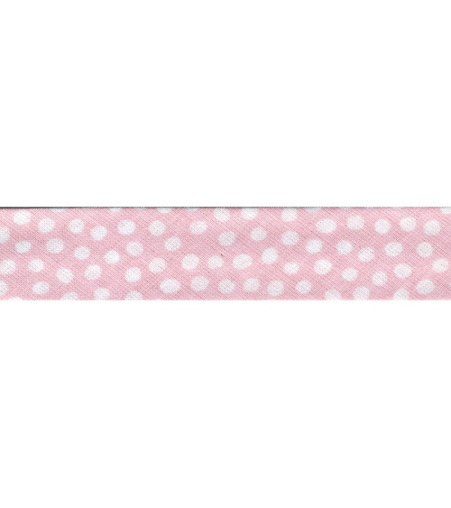 25m floppy disk folded bias tape with pink polka dots