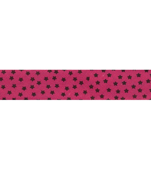 25m floppy disk folded bias tape with star pattern Pink