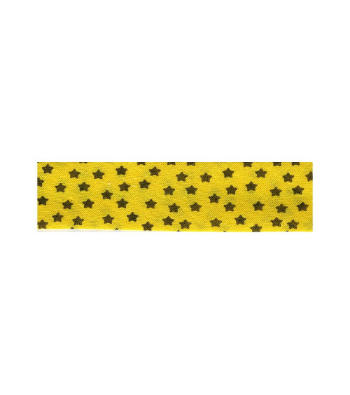 25m floppy disk folded bias tape with star pattern Yellow