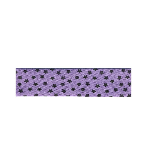 25m floppy disk folded bias tape with star pattern Purple