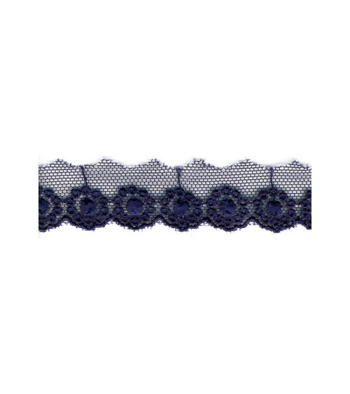 14.5m bobbin Embroidery on 20mm navy blue tulle