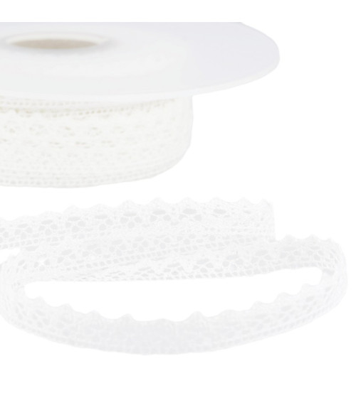 Bobbin 30m Lace 100% cotton 8mm white