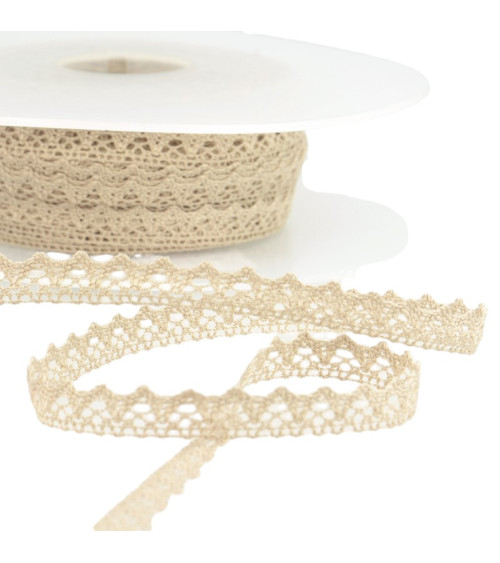 Bobbin 30m Lace 100% cotton 8mm beige