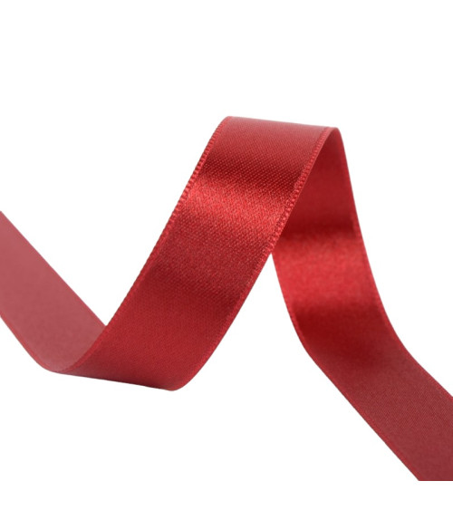 Spool of 25m double-sided satin ribbon, Red Hermes