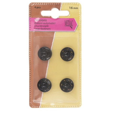 8 black press studs to sew 11mm