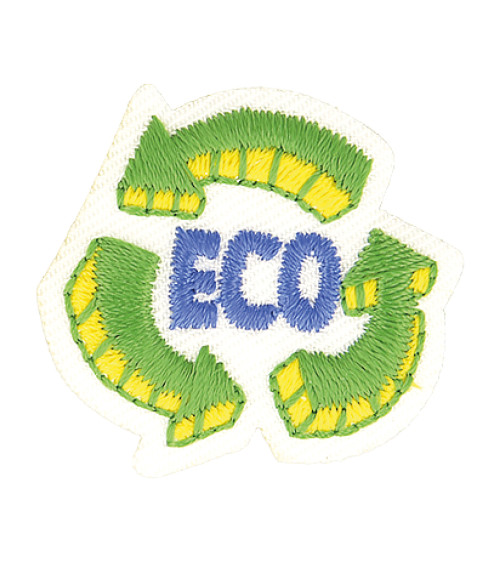 Eco-friendly iron-on badge made of organic eco fabric 7cm x 5cm