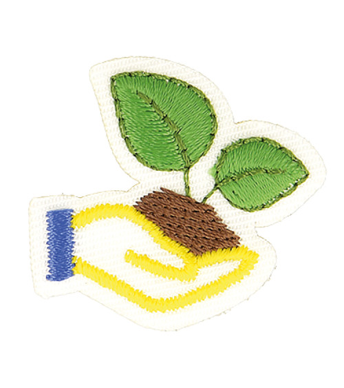 Eco-friendly iron-on patch organic fabric hand 7cm x 5cm