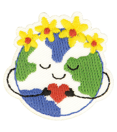 Eco-friendly iron-on patch organic earth fabric 7cm x 5cm