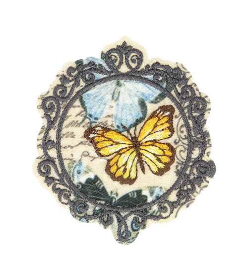 Vintage-Schmetterling-Aufnäher zum Aufbügeln, 5,5 cm x 4,5 cm