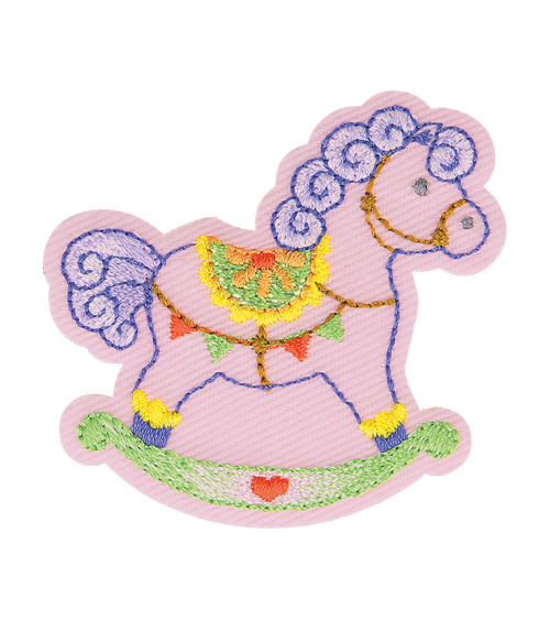 Baby rocking horse iron-on patch 5cm x 5cm