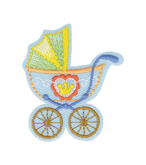 Baby pram iron-on badge 5cm x 4cm