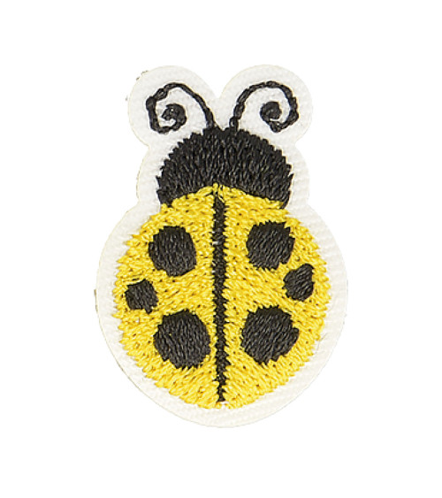 Yellow ladybug iron-on patch 2.5cm x 2cm