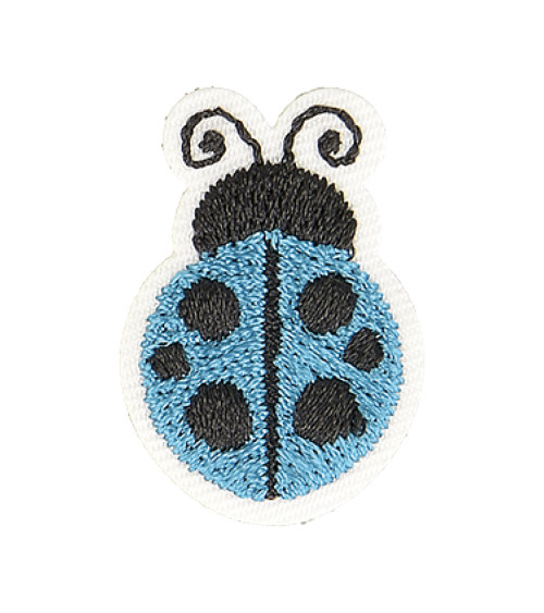 Turquoise ladybug iron-on patch 2.5cm x 2cm