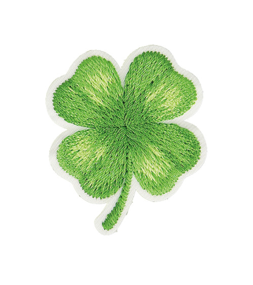 Green clover iron-on badge 3.5cm x 3cm