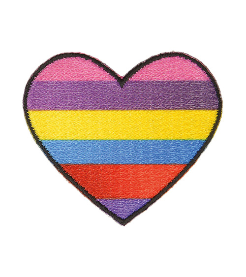 Multicolored heart iron-on badge 3.5cm x 3.5cm