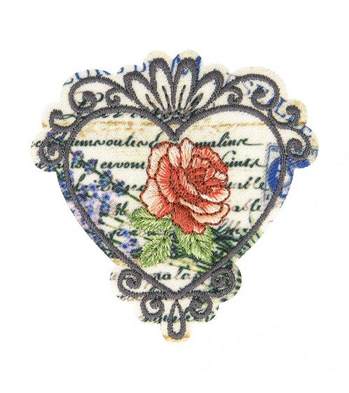 Rosa Vintage-Aufnäher zum Aufbügeln, 5,5 cm x 5,5 cm