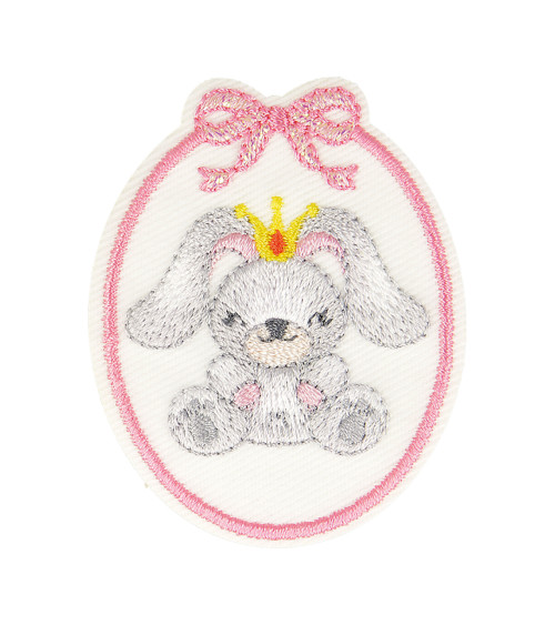 Rabbit badge iron-on patch 5.5cm x 4.5cm