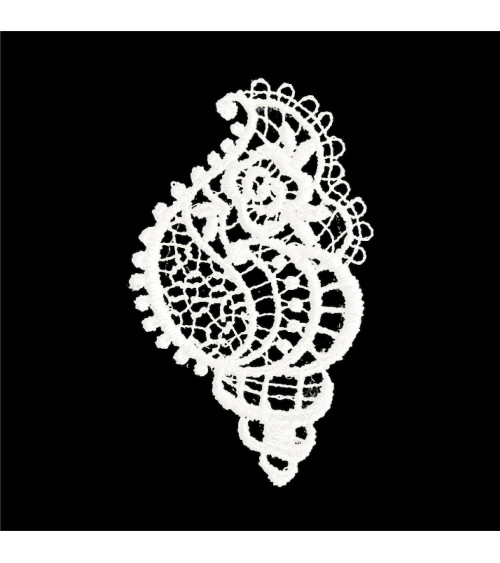 Elegant lace shell iron-on patch 5cm x 2.5cm