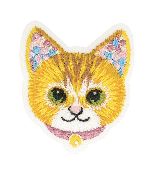 Set of 3 iron-on patches of ginger kitten 5cm x 4.5cm