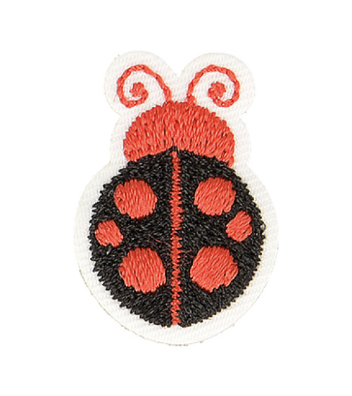 Juego de 3 parches termoadhesivos de mariquita, punto negro/rojo, 2,5 cm x 2 cm