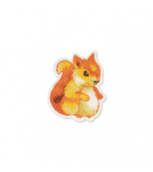 Set of 3 iron-on squirrel badges 5x6cm