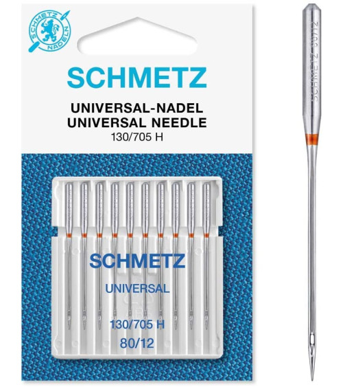 10 Schmetz 130/705 H universal needles size 80/12