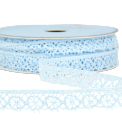 25m spool of light blue polyester lace