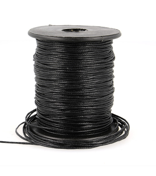 Spool 70m leather look cord 1mm Black 1mm