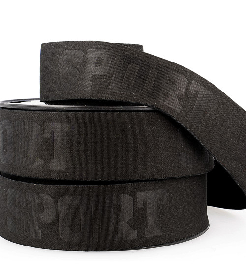 20m spool elastic 3d sport 40mm Black 40mm