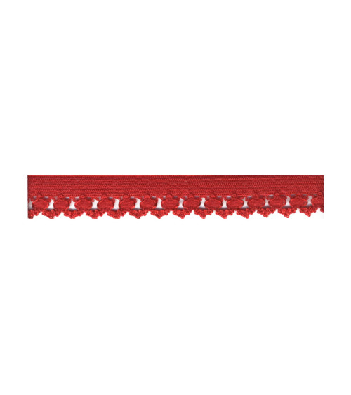 Bobina 25m lenceria elastica 12mm Rojo 12mm