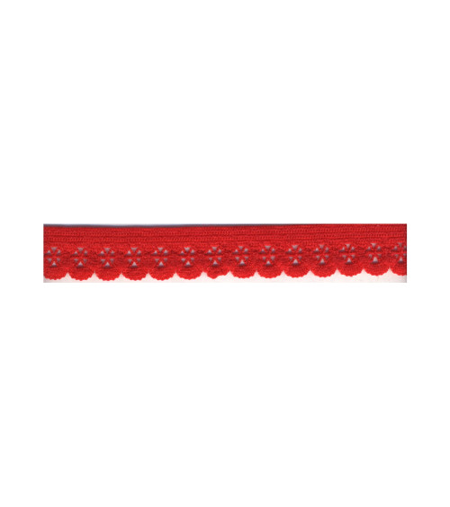 Bobina 25m lenceria elastica 13mm Rojo 13mm