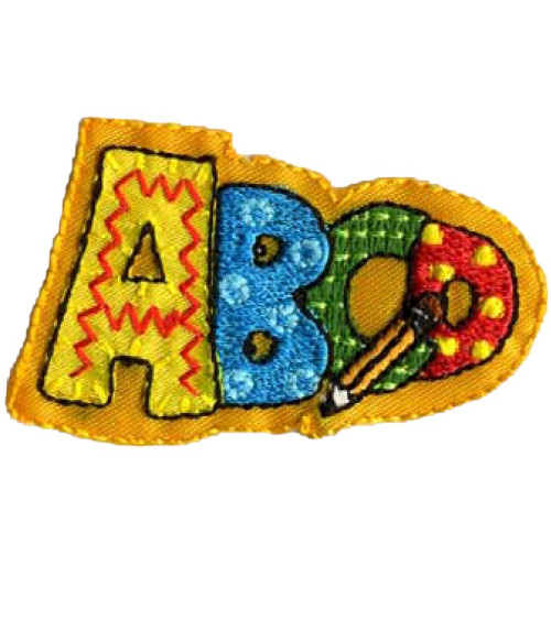 ABC school iron-on badge