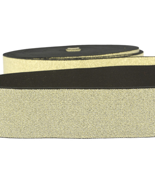 40mm gold metal elastic by the meter