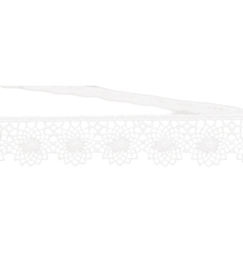 16mm white embroidered tulle by the meter