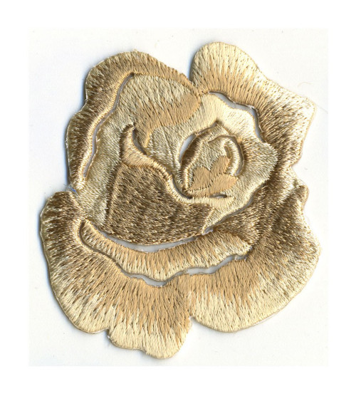 Beige Rose iron-on badge