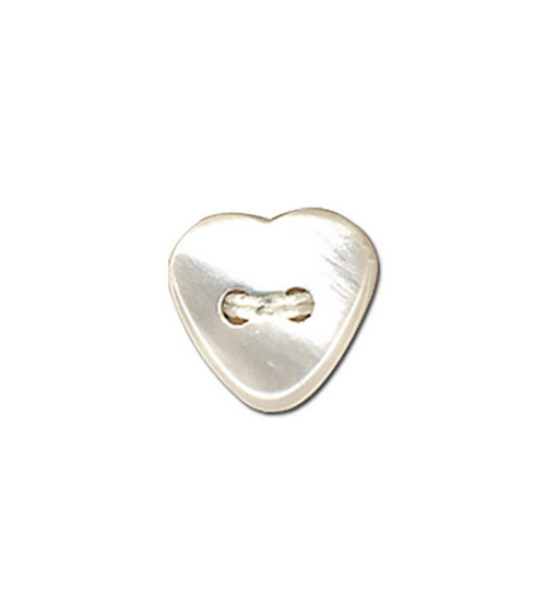 12mm white heart button