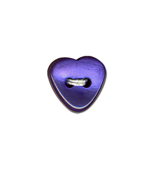 Heart button 12mm blue