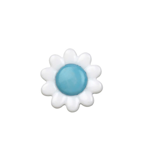 15mm sky blue daisy button