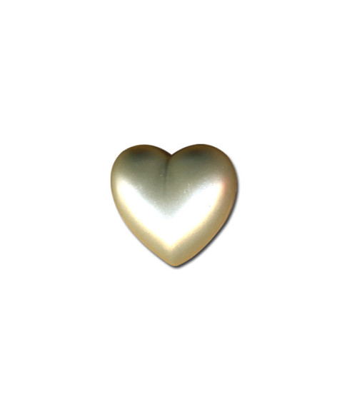 Heart-shaped button 18mm ecru satin