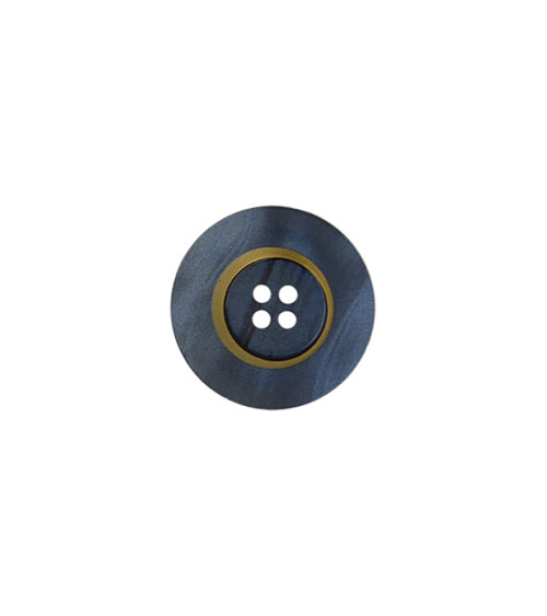 Round button 4 holes 20mm navy/gold