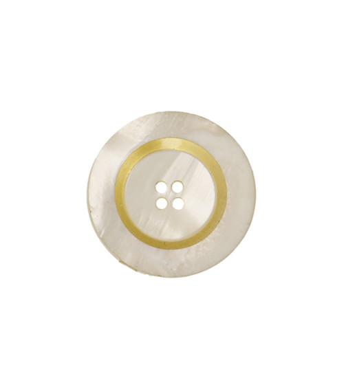 Round button 4 holes 23mm ecru/gold