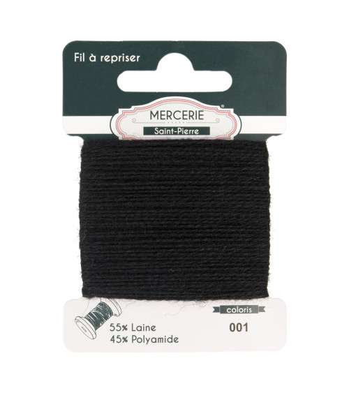 15m black wool darning thread