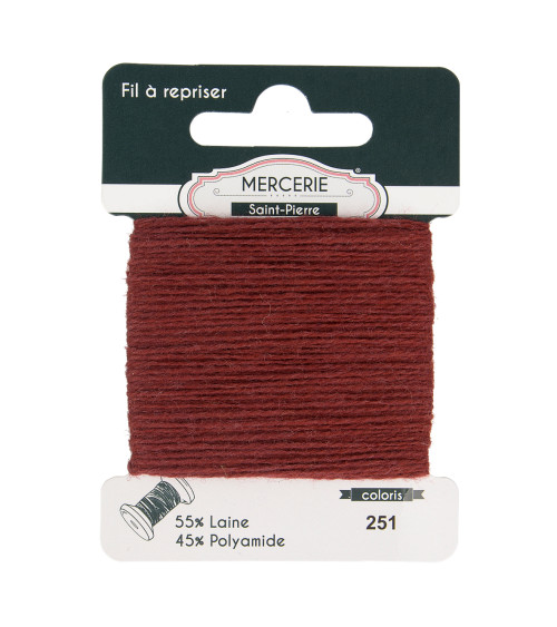 15m burgundy wool darning thread