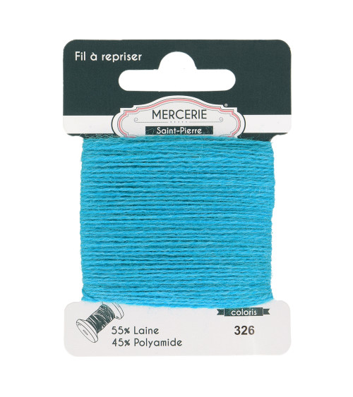 15m turquoise blue wool darning thread