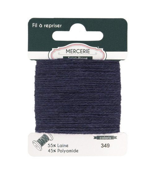 15m navy blue wool darning thread