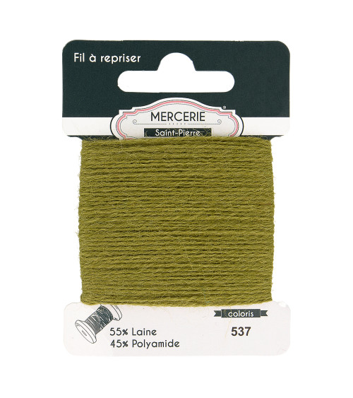 15m khaki green wool darning thread