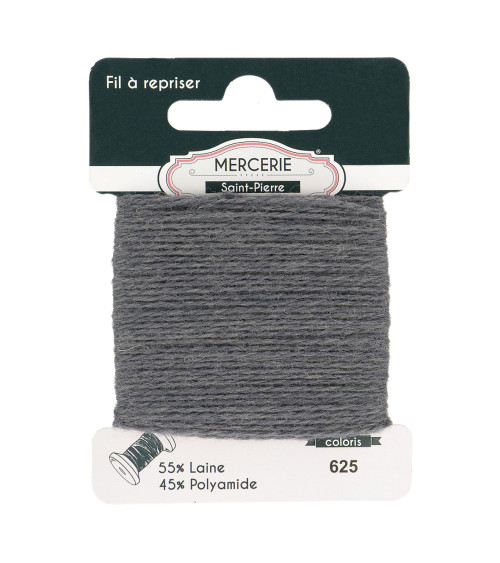 15m dark grey wool darning thread