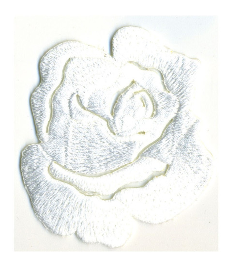 White Rose Iron-on Badge