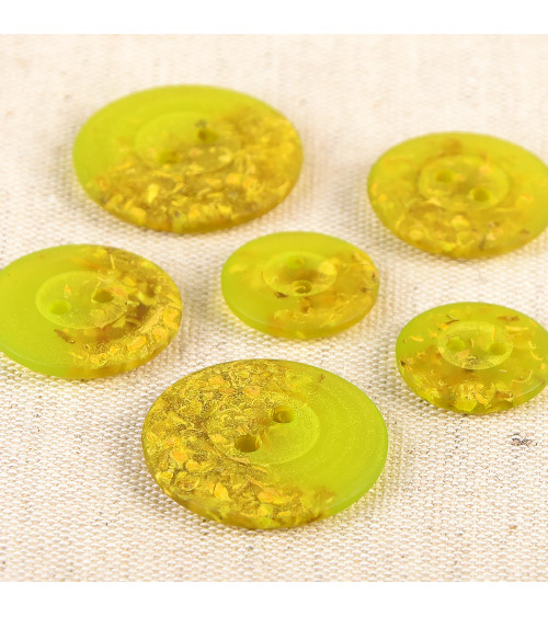 Bottone tondo 2 fori per chip 15mm verde